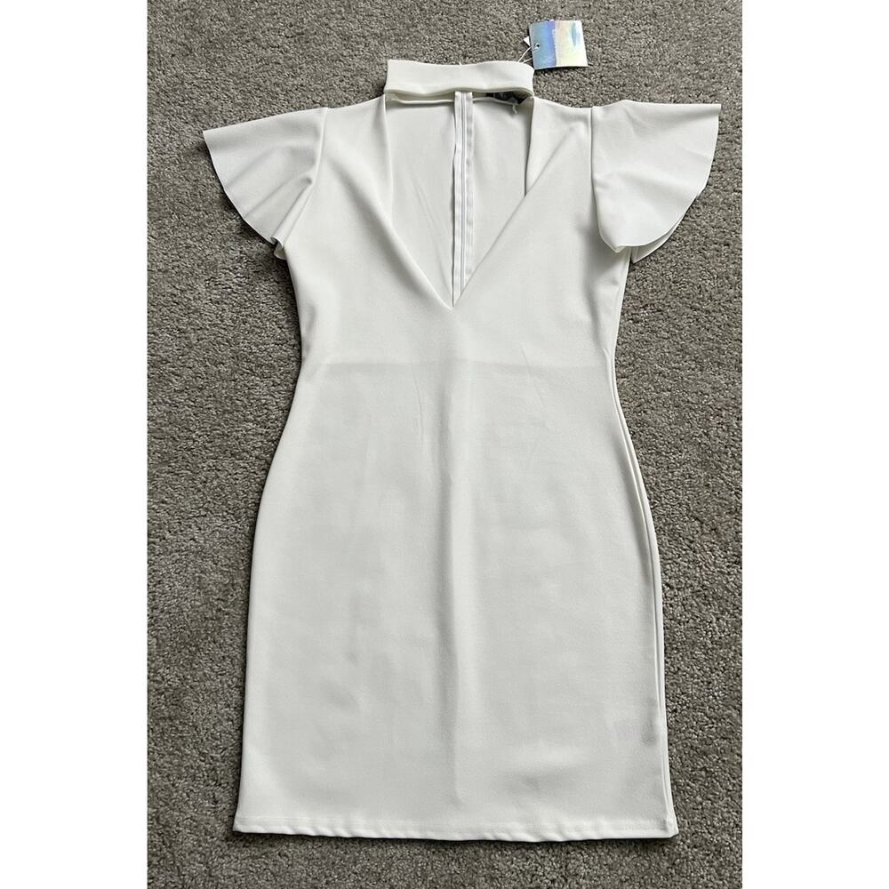 Missguided Choker Style Dress Size US 8 White